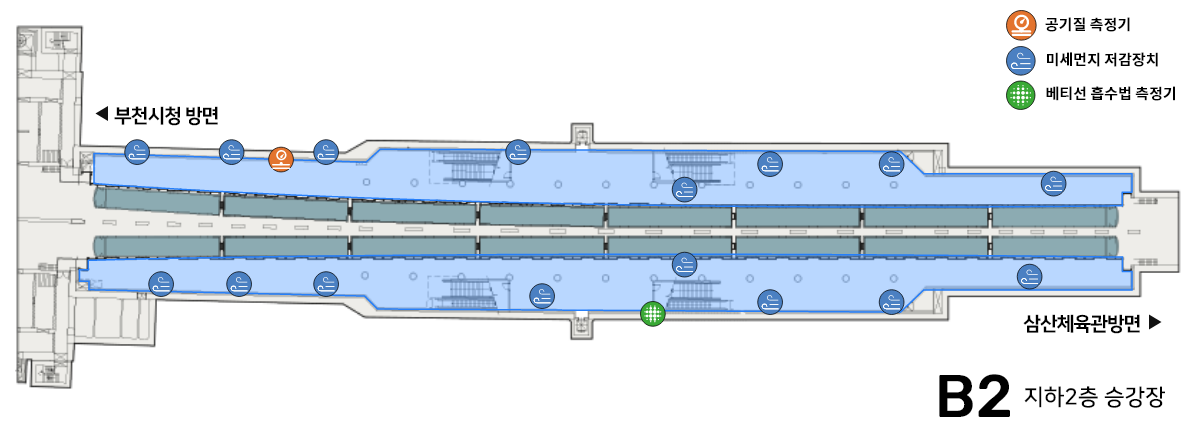 상동역 지하철 위치도 - 지하2층